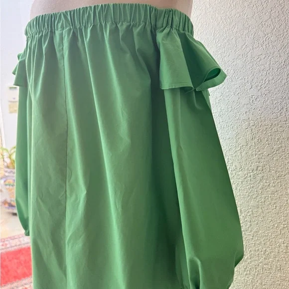 Who What Wear‎ Women’s Enchanted Emerald Green Off the Shoulder Midi Dress XS - Picture 5 of 9